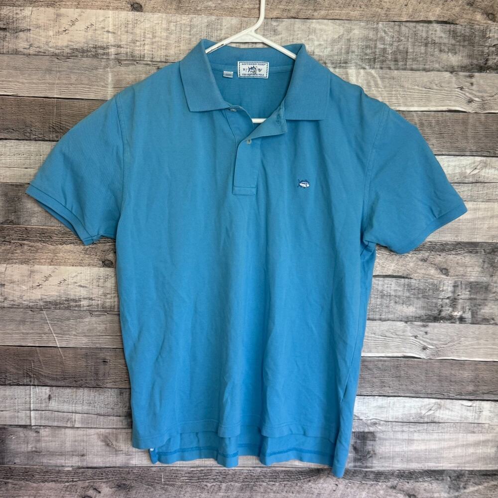 Southern Tide Mens Skip Jack Polo Shirt Medium Blue Classic Preppy Business